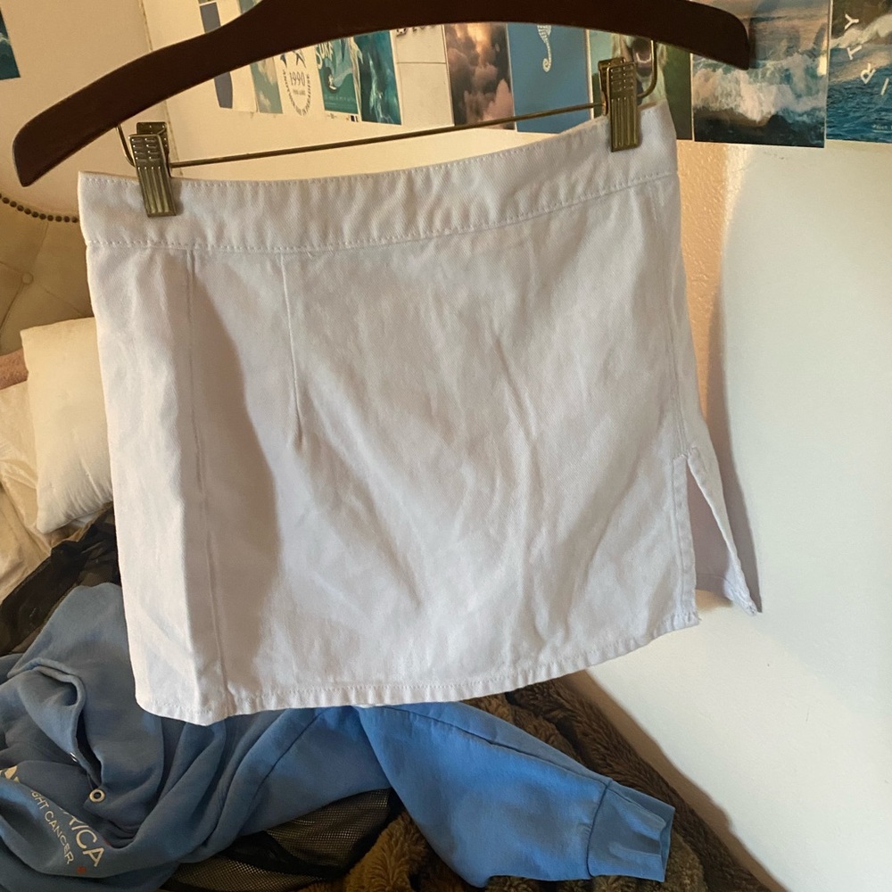 White jean skirt
